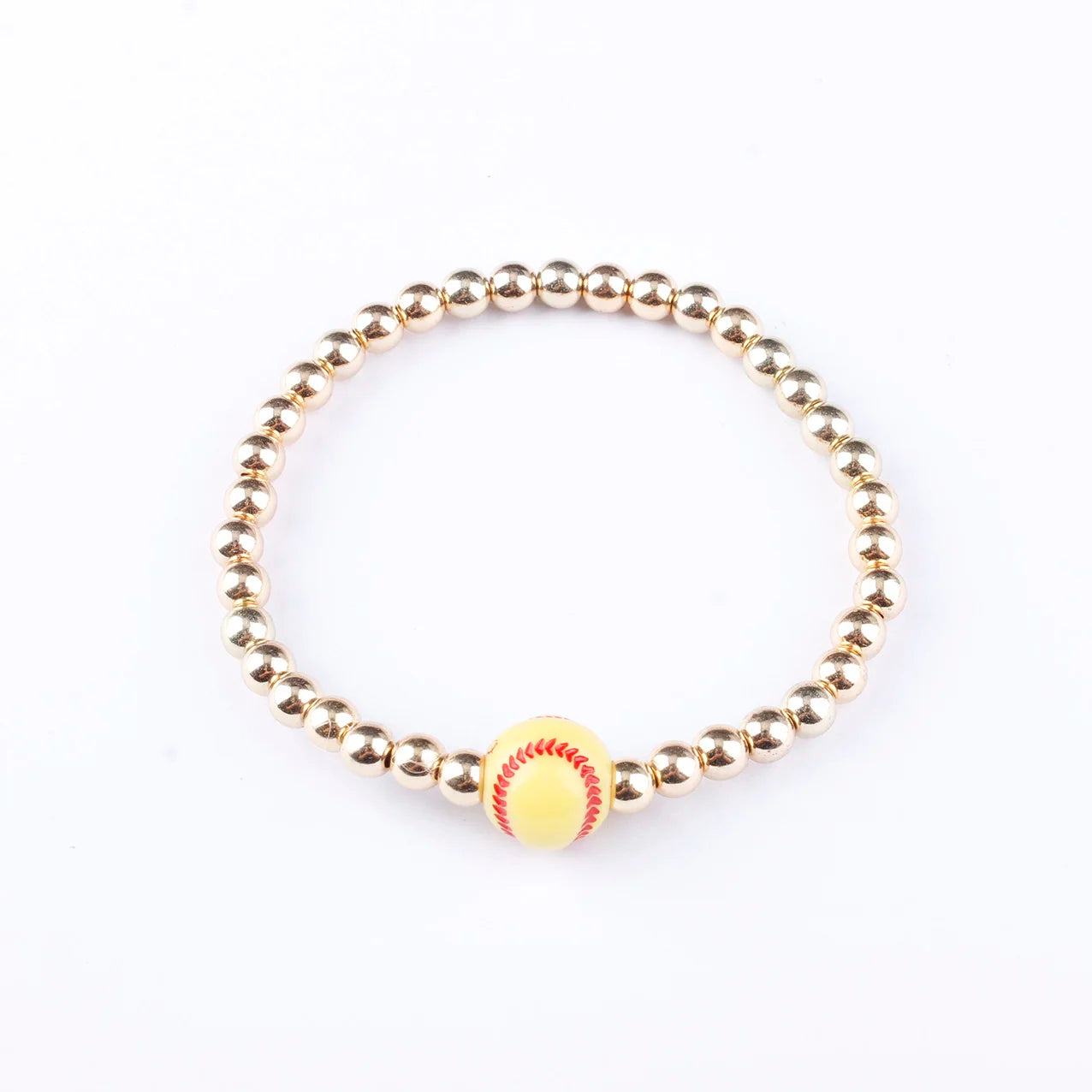 100 Piece Softball Baseball Football Basketball Charm Gold Beads Bracelets for Women Fashion Jewelry Gift